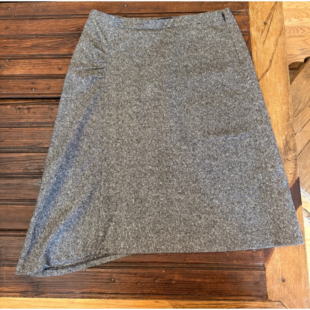 Banana Republic Grey Tweed Wool Silk Blend A-Line Skirt Made in Italy Womens 10